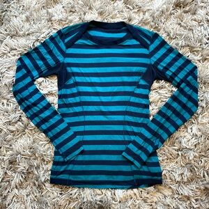 Lululemon Athletica Women’s Base Runner Stripe Surge Top Blue